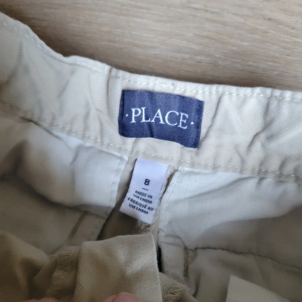 The Children's Place Chino Shorts Boys 8 Tan Khaki Cotton Classic Uniform